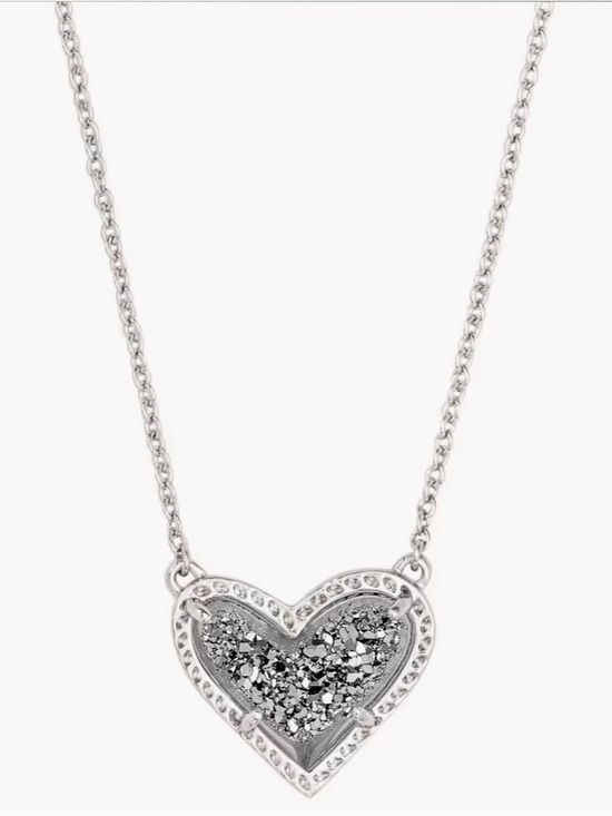 Kendra Scott Jewelry - Kendra Scott Silver Heart Pendant Necklace with Glitter Inlay